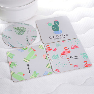 品質  Absorbent Paper Promotional Drink Coasters / Custom Round Coasters For Drinks 工場