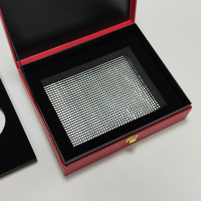 PUレザー製の高品質キャビアギフトボックス、金箔ロゴ入り、30gおよび125g缶用防水