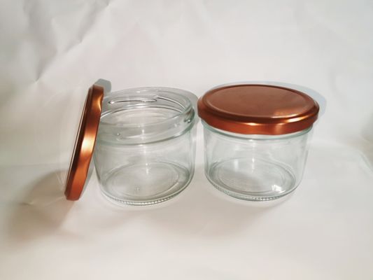 金属蓋が付いている高い透明な食品等級のキャビア ガラス瓶標準 8OZ 240ml