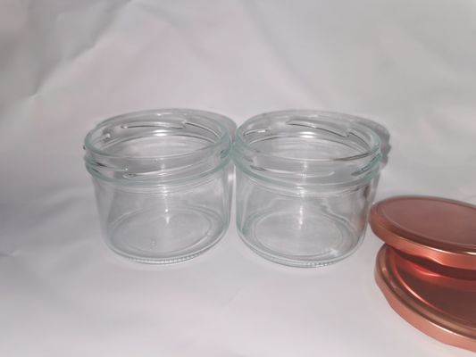 金属蓋が付いている高い透明な食品等級のキャビア ガラス瓶標準 8OZ 240ml