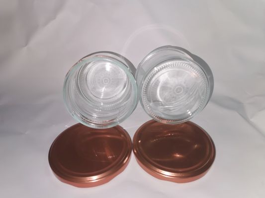 金属蓋が付いている高い透明な食品等級のキャビア ガラス瓶標準 8OZ 240ml