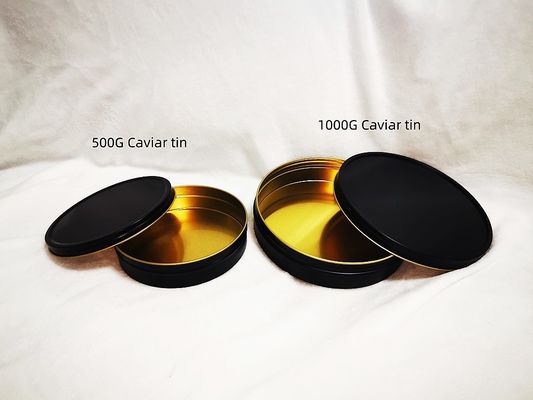 真空空 カビアール 缶詰 食品級 梱包 1000ml/g 1kg 中身は黄金色マットブラック
