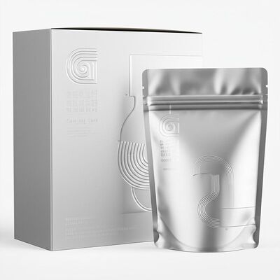 マットラミネート加工の紙製パッケージボックス（特殊効果エンボス、デボス、スポットUV、スタンドアップポーチバッグタイプによるパッケージング）