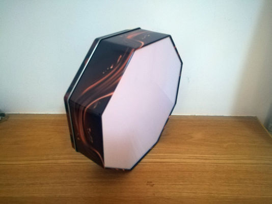 オーダーメイドプリント付きのPET窓付きの六角形の装飾クッキーチンの箱
