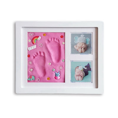 装飾品 記念品 写真枠 28X23CM 手と足の印の枠キット