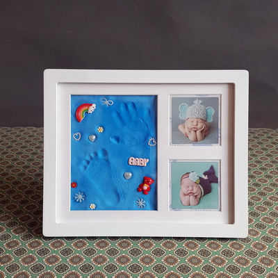 装飾品 記念品 写真枠 28X23CM 手と足の印の枠キット